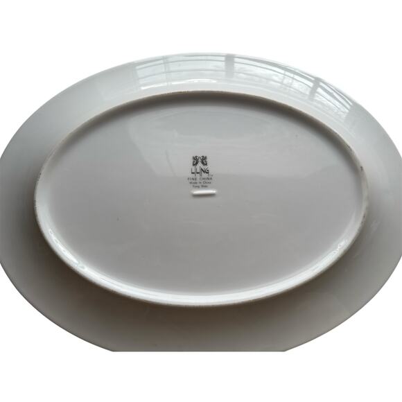 Liling Fine China Yung Chen Large Oval Serving Platter Porcelain 14.5"x10.5" - Picture 4 of 5